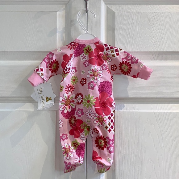 Itty Bitty Baby Infant Preemie Girl Footed Sleeper Outfit Pink 3-5 Pounds - Picture 2 of 10